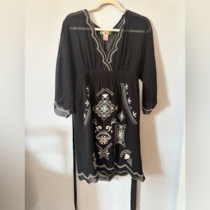Flying Tomato Black Folk Boho Dress